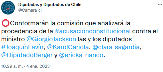 Twitter: Diputadas y Diputados de Chile