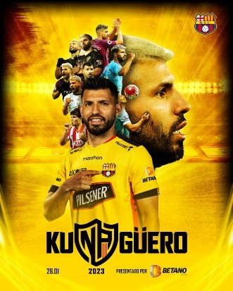Sergio Aguero es la octava estrella que formará parte de la Noche Amarilla. Foto:@barcelonasc