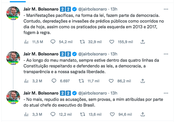 Lula Da Silva reacciona furioso a invasión: Bolsonaro le baja el perfil.(Foto: Twitter)