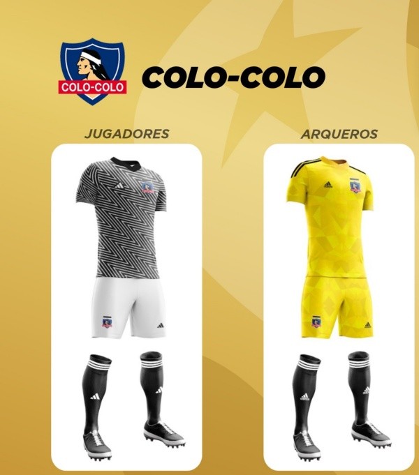 El diseño de la nueva camiseta away de Colo Colo 2023 mostrado por la Supercopa de Chile.
