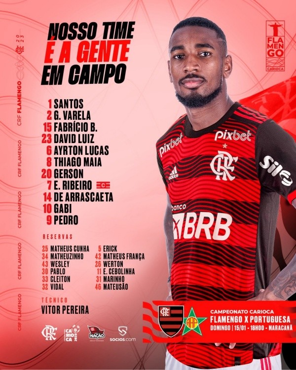 El once estelar de Flamengo en el campeonato Carioca