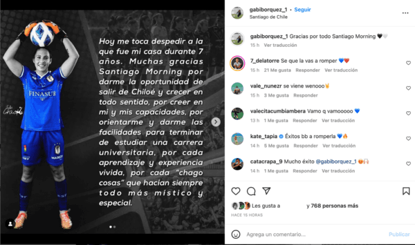 La despedida de Gabi Bórquez | Instagram