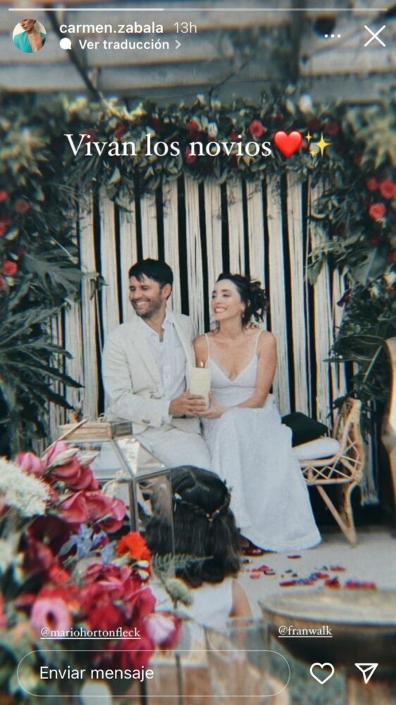Mario Horton y Francisca Walker concretan matrimonio secreto.(Foto: Instagram)