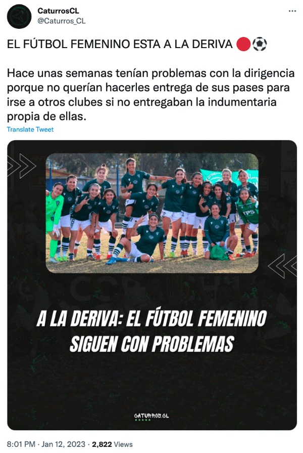 La publicación que denuncia a la directiva de Santiago Wanderers | Twitter caturros_cl