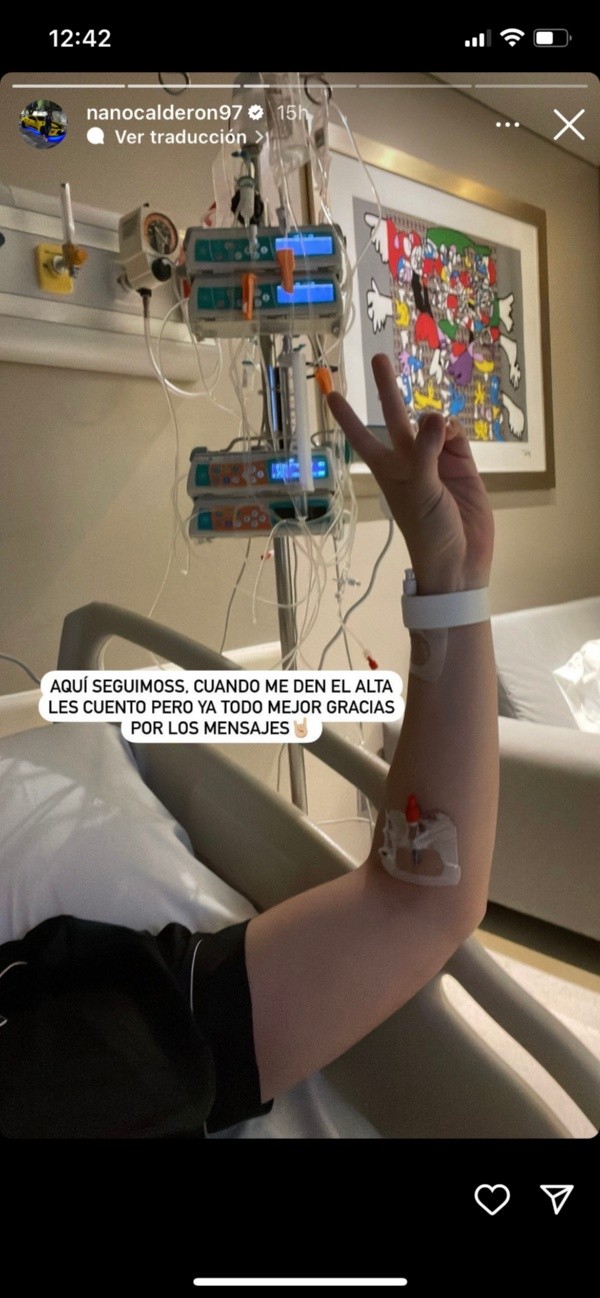 ¡Nano Calderón hospitalizado! (Foto: Instagram)