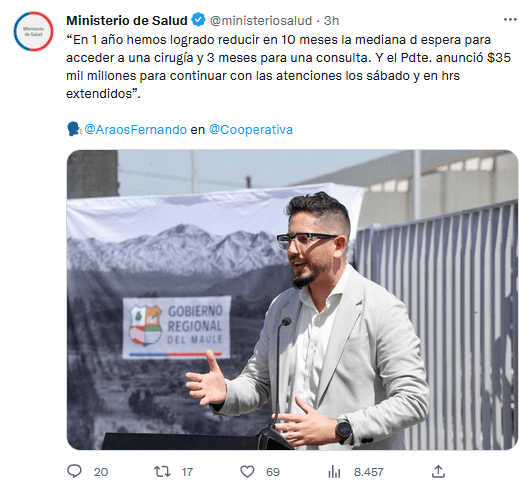 Twitter: Ministerio de Salud