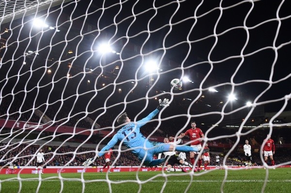 El gol de Wout Weghorst en el triunfo del Manchester United. (Getty Images).