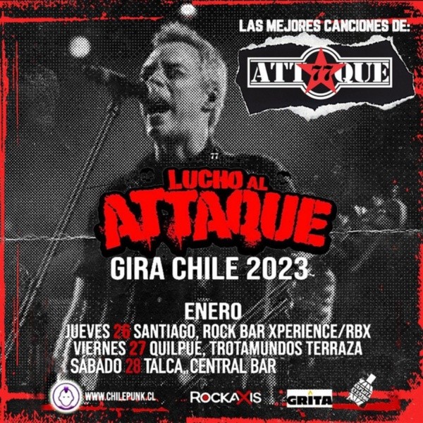Luciano Scaglione, bajista de Attaque 77: Lucho Al Attaque se presenta este jueves, viernes y sábado en Chile con show en la capital y regiones.