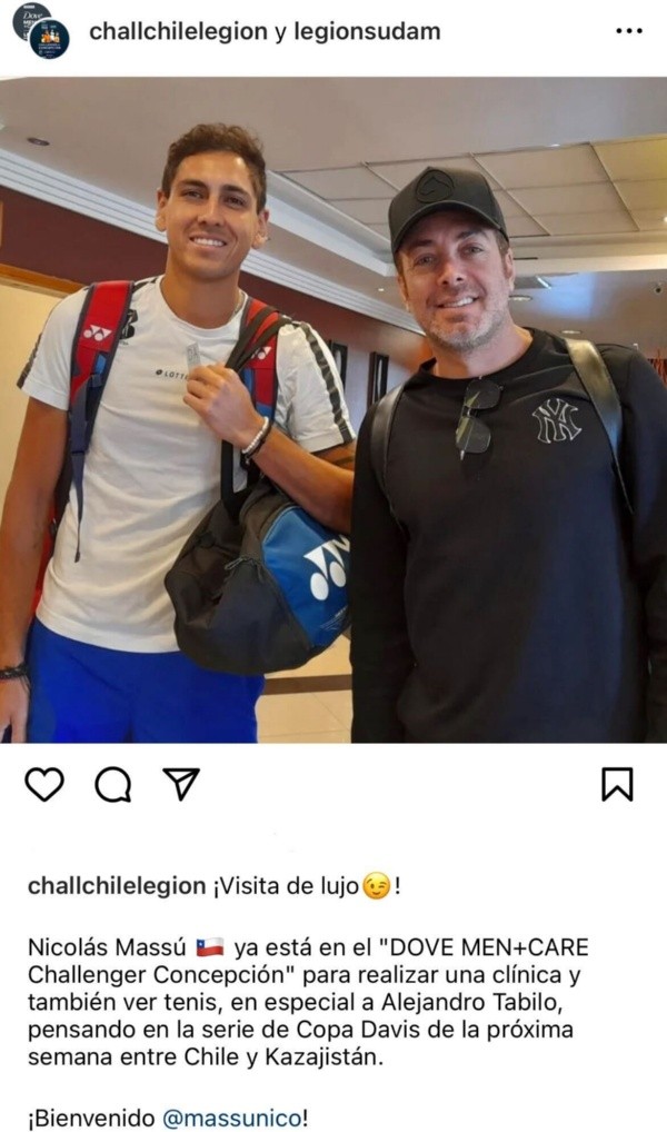 Nico Massú le da la bendición a Alejandro Tabilo. | Foto: Instagram