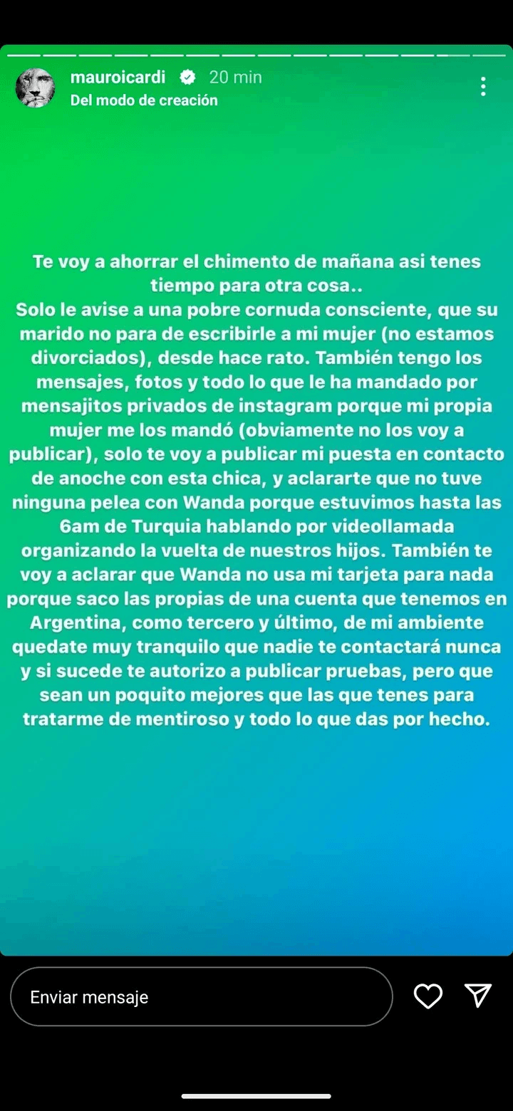 Mauro Icardi en redes sociales