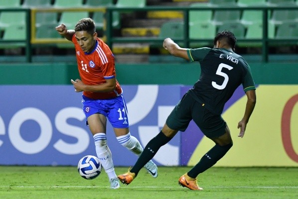 Joan Cruz jugando en el Sudamericano Sub 20 (Foto: Nelson Ríos / Comunicaciones FFCH)
