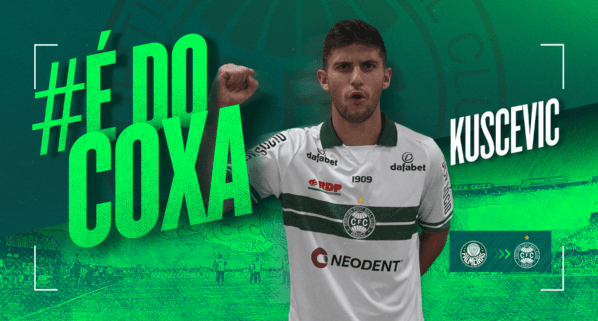 La gráfica del Coritiba para oficializar a Benjamín Kuscevic.