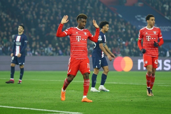Así &quot;celebró&quot; Kingsley Coman el gol del Bayern Múnich ante el PSG, cuadro donde se formó como futbolista. (Getty Images).