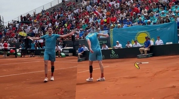 En su visita a Chile para la Copa Davis, Bublik ya dejó demostrado que no lo pasa bien jugando al tenis. | Foto: RedGol