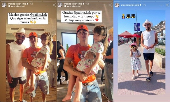 El encuentro de Pailita con Mauricio Isla. | Foto: Instagram