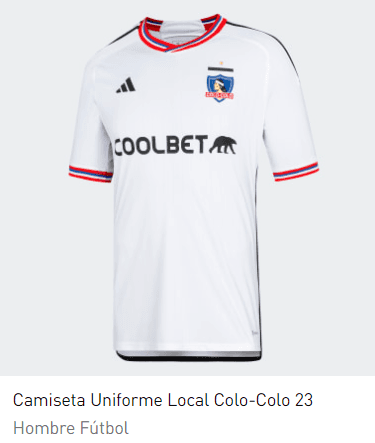 La camiseta de Colo Colo 2023, con mangas y cuello de blanco, azul y rojo