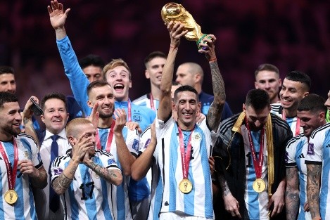 Ángel Di María convirtió el segundo en la final de la Copa del Mundo ante Francia. Foto: Getty Images