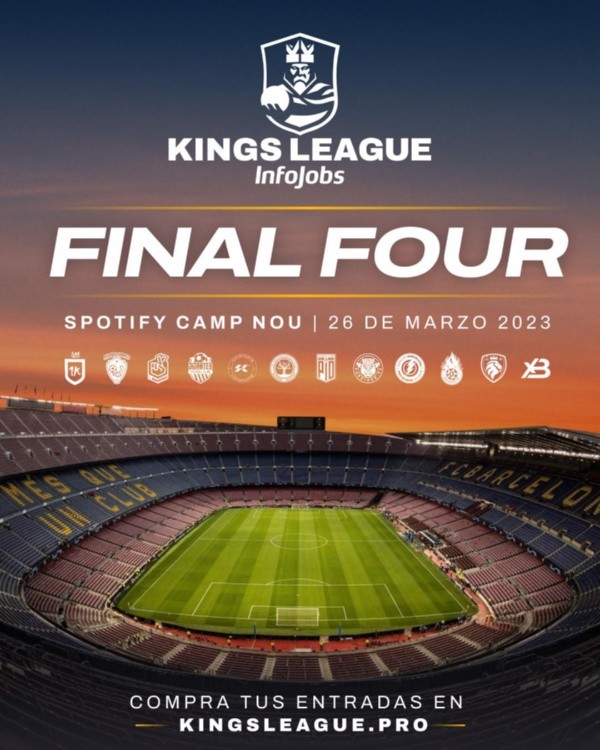 La Kings League ya tiene cada vez más cerca la final. Foto: Twitter Kingsleague infojobs