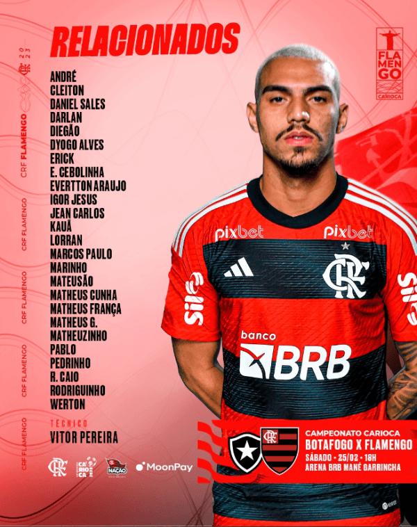Los citados de Flamengo. (Captura Twitter).
