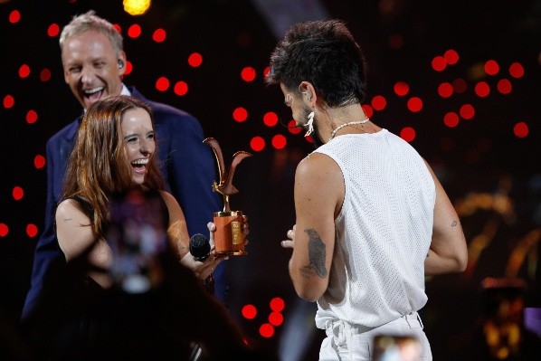 Evaluna llegó a darle la Gaviota de Oro a su esposo. (Foto: Agencia UNO)