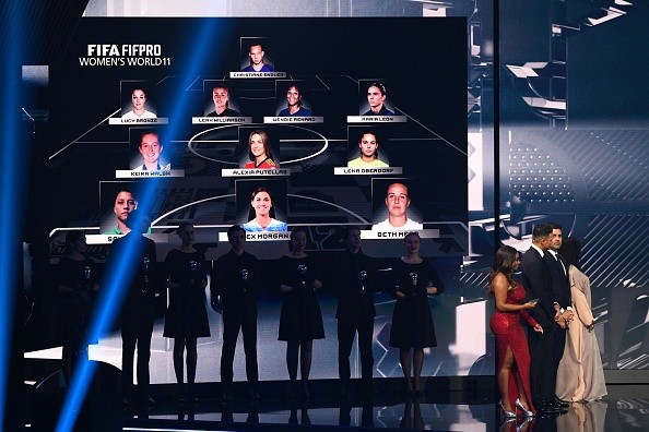 Las once jugadoras en el XI ideal de FIFPro. | Getty Images
