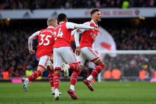 Así celebró Ben White el empate parcial entre el Arsenal y el Bournemouth. (Getty Images).