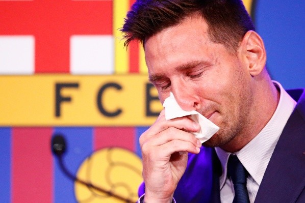Lionel Messi en su despedida del Barcelona