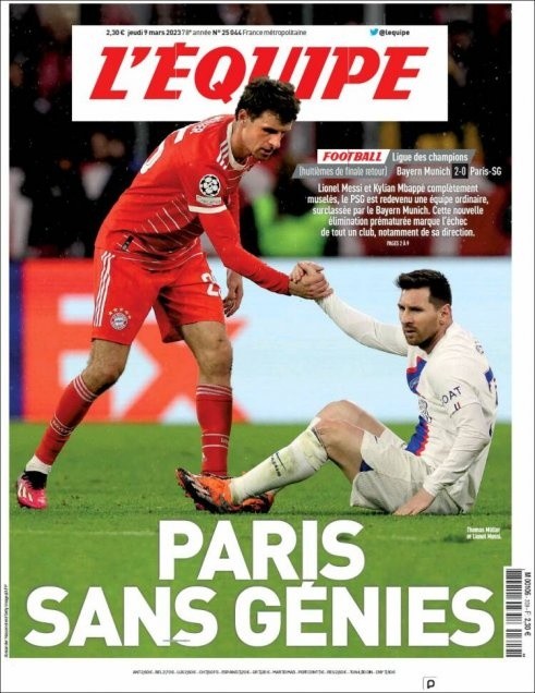La portada de L’Equipe con la que aniquila al PSG.