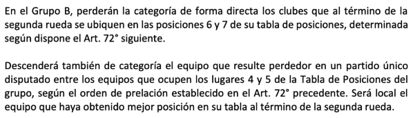 El artículo 69 de las bases detalla los descensos de categoría. | ANFP