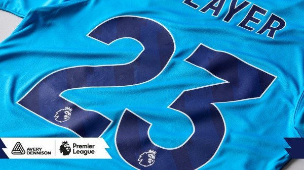 El diseño de los números y nombres de la Premier League para la temporada 2023-24. | Foto: Getty Images.