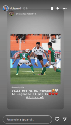 Cristian Zavala y su mensaje para Damián Pizarro. (Captura Instagram).