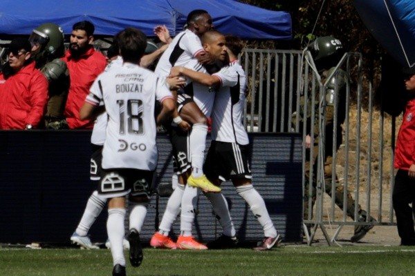 Leandro Benegas festeja el gol que le marcó a Huachipato. (Eduardo Fortes/Photosport).