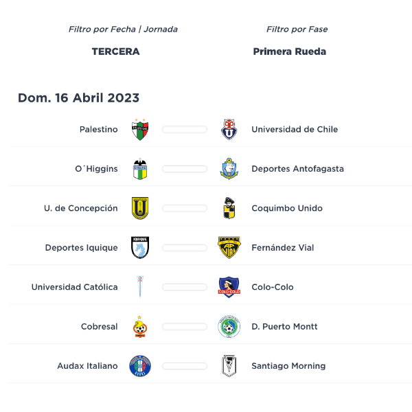 La programación de la fecha 3 del certamen.