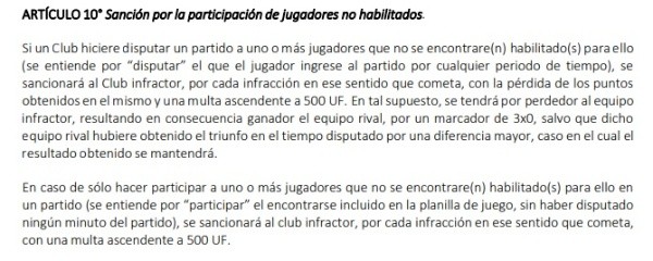 El artículo 10 de las bases de la Copa Chile 2023. | Foto: Captura.