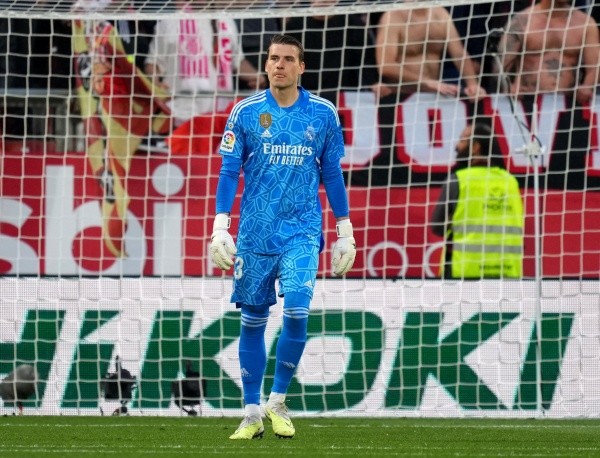Andriy Lunin (Ucrania | 24 años) fue titular en el Real Madrid por una indisposición estomacal de Thibaut Courtois. (Getty Images).