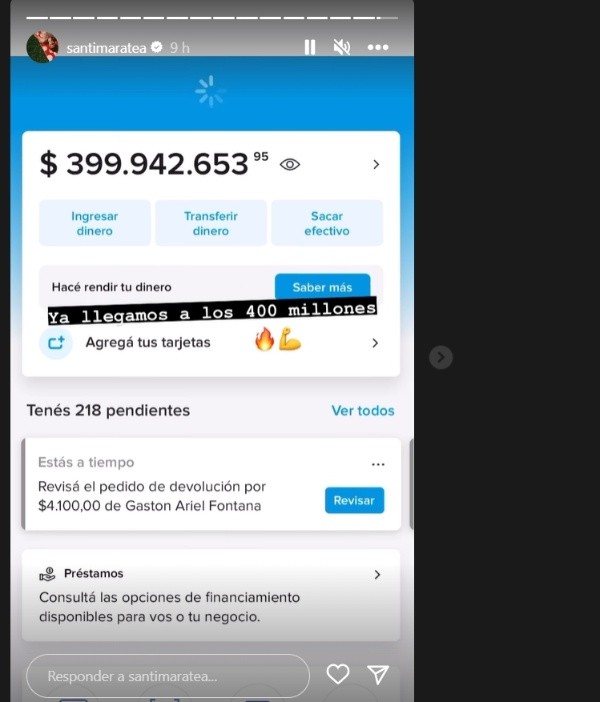 Maratea muestra de manera transparente la colecta que lleva a cabo (Instagram)