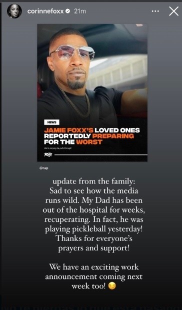 Corinne Foxx en Instagram